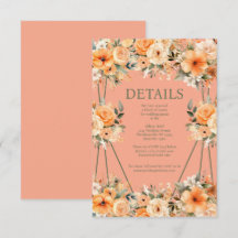 Tarjeta de Detalles de Boda de Verano Melocotón