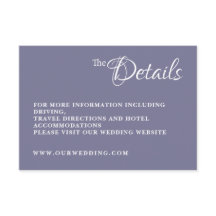 Tarjeta de Detalles de Boda Dusty Lavender