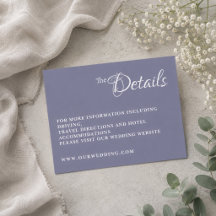 Tarjeta de Detalles de Boda Dusty Lavender
