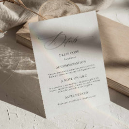 Recepción Tarjeta de detalles de boda elegante y moderna