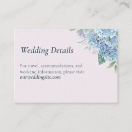 Recepción Tarjeta de Detalles de Boda en Jardín de Hortensia
