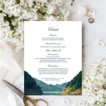 Tarjeta de Detalles de Boda en la Montaña junto al