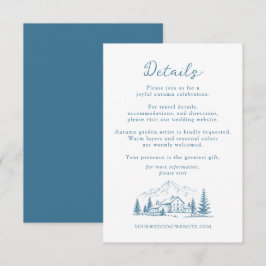 Recepción Tarjeta de Detalles de Boda en Montaña Azul Pizarr