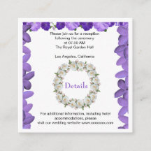 Tarjeta de detalles de boda floral con arco elegan