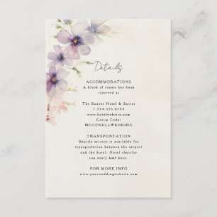 Recepción tarjeta de detalles de boda floral de acuarela tra