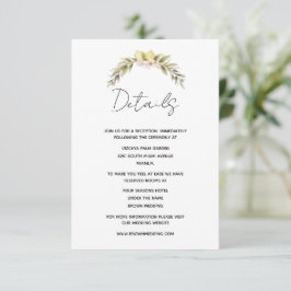 Recepción Tarjeta de detalles de boda floral limón