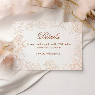Recepción Tarjeta de detalles de boda floral neutral elegant