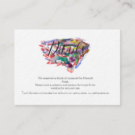 Recepción Tarjeta de detalles de boda floral púrpura acuarel