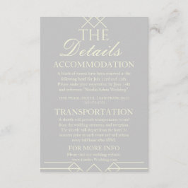 Recepción Tarjeta de Detalles de Boda Marfil y Plata