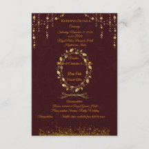Tarjeta de Detalles de Boda Marrón Dorado