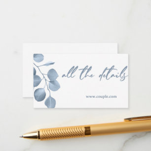 Recepción Tarjeta de detalles de boda minimalista azul polvo