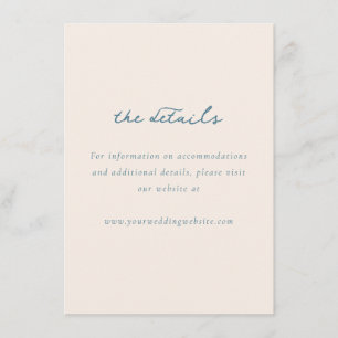 Recepción Tarjeta de Detalles de Boda Minimalista Calma Verd