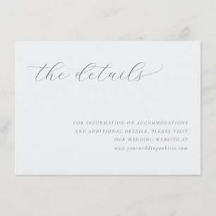 Recepción Tarjeta de Detalles de Boda Minimalista Serene Gra
