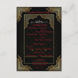 Recepción Tarjeta de Detalles de Boda Musulmana de Lujo en N