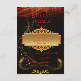 Recepción Tarjeta de Detalles de Boda Negra Elegante con DIS