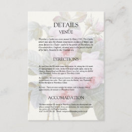 Recepción Tarjeta de detalles de Boda para Rosas Isabella Vi