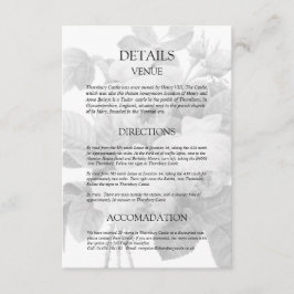 Recepción Tarjeta de detalles de Boda para Rosas Isabella Vi