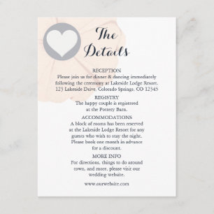 Recepción Tarjeta de Detalles de Boda Pearl Black Watusi Tac