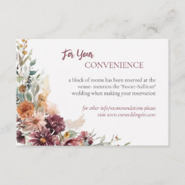 Recepción Tarjeta de detalles de boda Plum Petals
