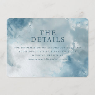 Recepción Tarjeta de Detalles de Boda Serene Blue Watercolor