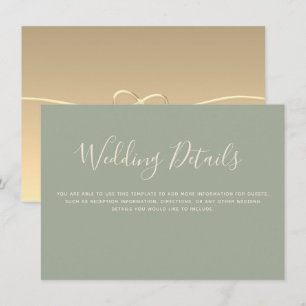 Recepción Tarjeta de Detalles de Boda Simple