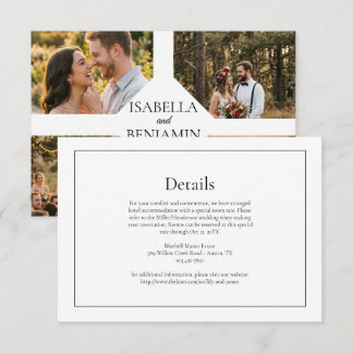 Recepción Tarjeta de Detalles de Boda Simple al Aire Libre