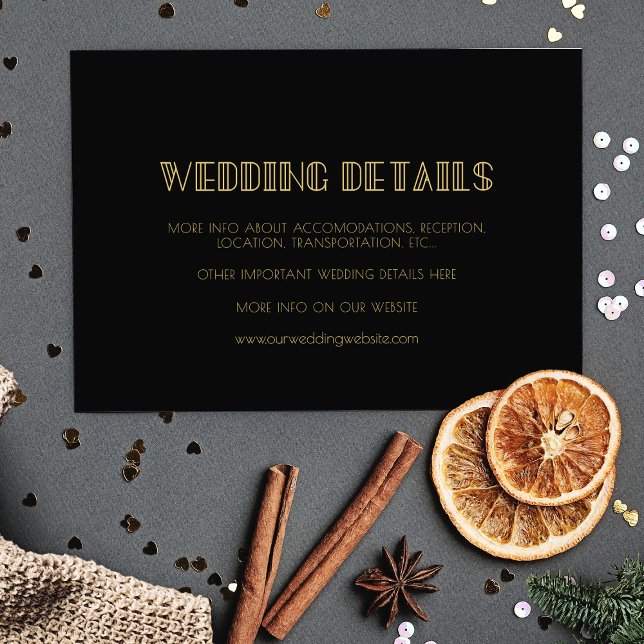 Recepción Tarjeta de detalles de boda simple de arte de la é (Subido por el creador)