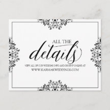 Tarjeta de Detalles de Boda / Tarjeta de Informaci