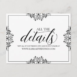 Recepción Tarjeta de Detalles de Boda / Tarjeta de Informaci