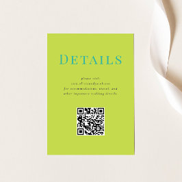 Recepción Tarjeta de detalles de Boda tropical moderna con c