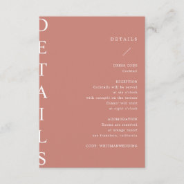 Recepción tarjeta de detalles de boda ultra moderna adjunta