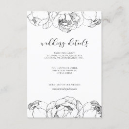 Recepción Tarjeta de detalles de bodas de peonatos negros y 