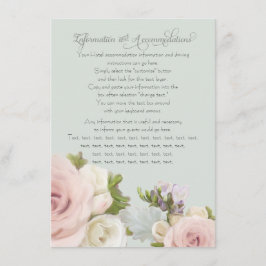 Recepción Tarjeta de detalles de Bouquet de la rosa de la fl