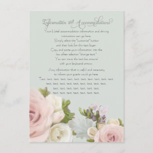 Recepción Tarjeta de detalles de Bouquet de la rosa de la fl