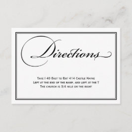 Recepción Tarjeta de detalles de direcciones de Boda blanco 