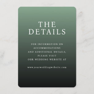 Recepción Tarjeta de detalles de gradiente verde elegante