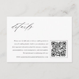 Recepción Tarjeta de detalles de inclusión de boda elegante