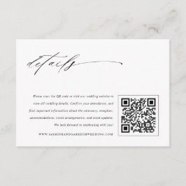 Recepción Tarjeta de detalles de inclusión de boda minimalis