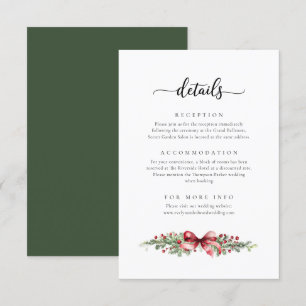 Recepción Tarjeta de Detalles de Invierno de Navidad Adjunta