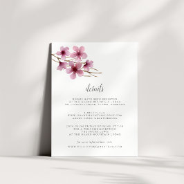 Recepción Tarjeta de detalles de invitado de flores de cerez
