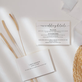 Recepción Tarjeta de detalles de la boda