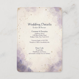Recepción Tarjeta de Detalles de la Boda Celestial