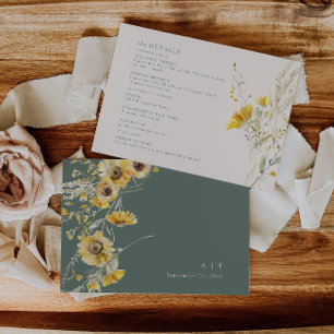 Recepción Tarjeta de detalles de la boda de otoño Tarjeta de