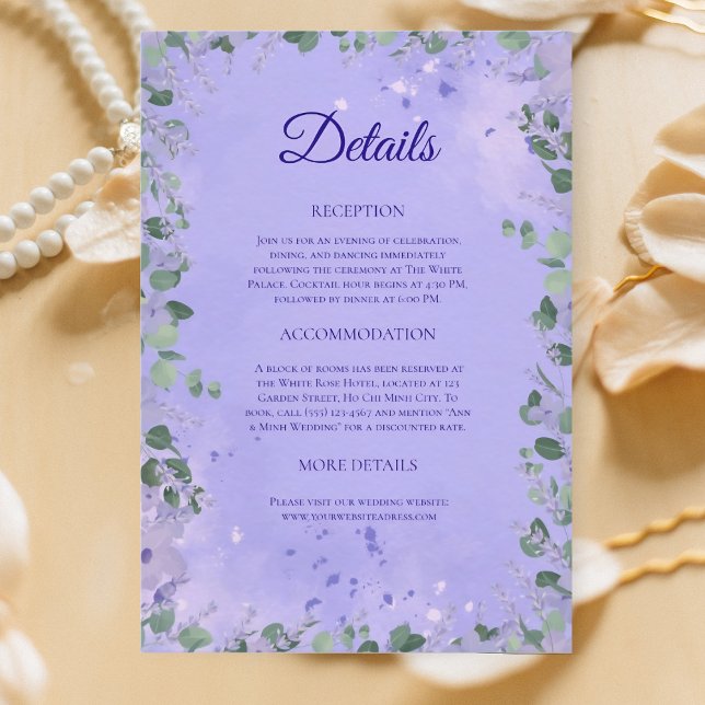 Recepción Tarjeta de detalles de la boda del jardín de la ni (Subido por el creador)
