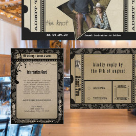 Recepción Tarjeta de detalles de la boda Playbill