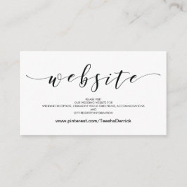 Recepción Tarjeta de detalles de la página web de la boda en