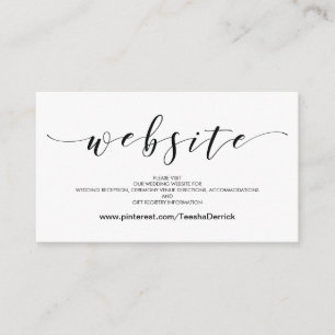 Recepción Tarjeta de detalles de la página web de la boda en