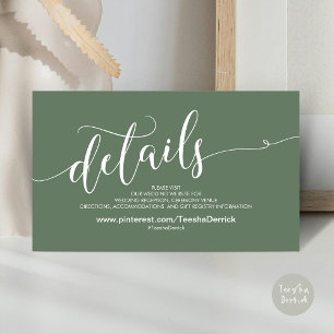 Recepción Tarjeta de detalles de la página web de la boda he