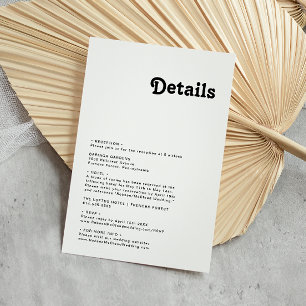 Recepción Tarjeta de detalles de lettering retro moderno