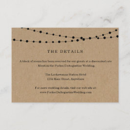 Recepción Tarjeta de detalles de luces de cadena